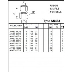 Union simple femelle